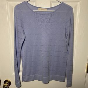 LOFT Light Blue Long Sleeve Knit Sweater Sz Small